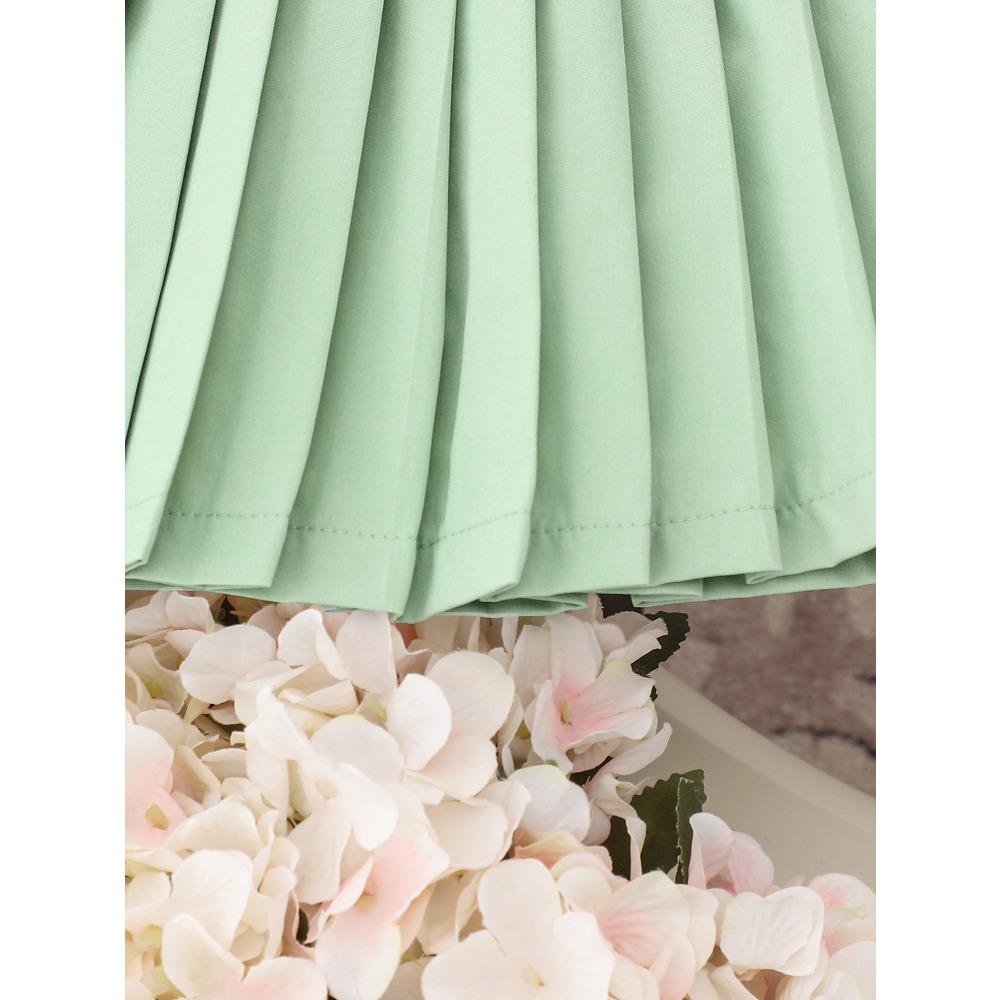 Children's Clothing 2-7Y Girls Skirt Suit Pink Flower Black T-shirt + Pink Pleated Skirt Set Cute Skirt Cotton Short Sleeve