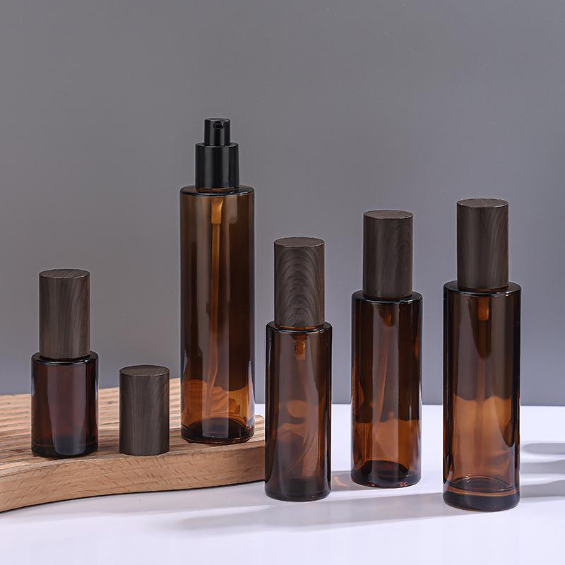Brown Glass Spray Bottle for Foundation, Makeup, Lotion, Light-Blocking Skincare, Portable Sample, and Serum