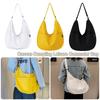 Faionable Canvas Women's Dumpling Bag Solid Color Large Capacity Crossbody Bags Shoulder Bag for Travel and Commuting