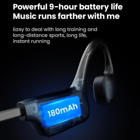 Open Ear Bone Conduction Headphones Clear Sound IPX5 Waterproof Noise Reduction Bluetooth-compatible Wireless Earphones