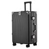 24" Large Capacity Aluminum Frame Travel Suitcase with Pull-handle and Universal Wheels for Students and Tourists