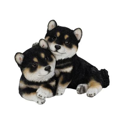 Ubia Black Shiba Inu Dog Figurine, 19.7 X 19 X 16 Cm, 19.7 X 19 X 16 Cm, Garden Decor, Dog, H20589-2
