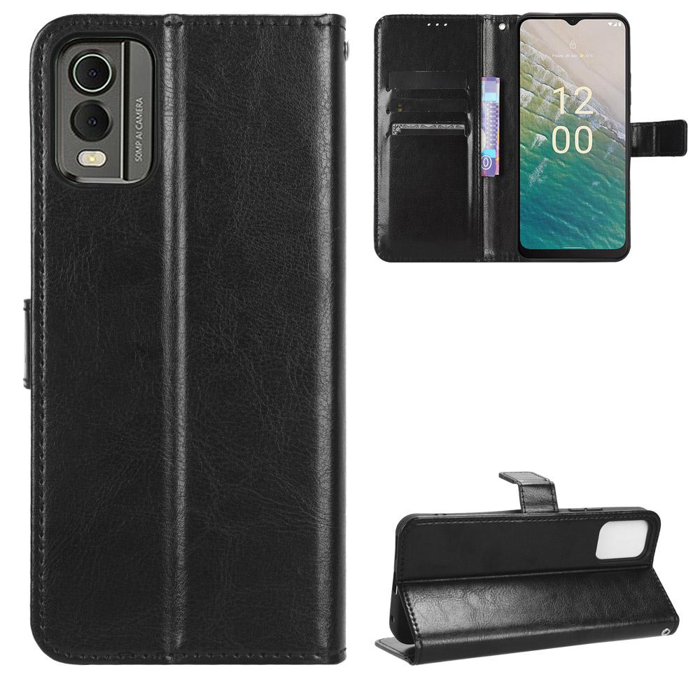 Wallet Phone Case for Nokia C32 PU Leather Flip Cover Crazy Horse Texture Stand Shockproof Cover