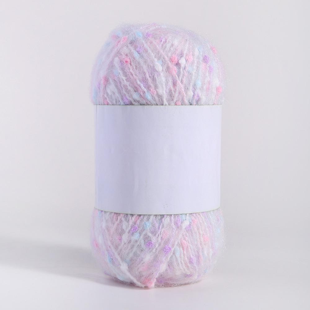 

50 г/моток Пряжа из мохера радужной расцветки с точками Мягкая и удобная Пряжа ручной вязки для DIY шарфа, свитера, шали, пальто Вязание спицами, крючком Смешанная пряжа One Size