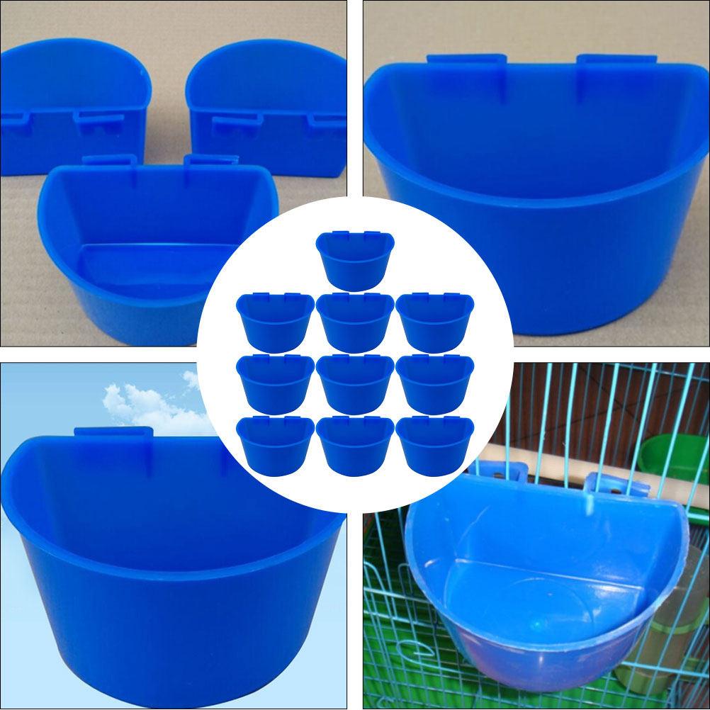 10Pcs Thick Plastic Pigeon Cage Feeder Hanging Semicircle Bird Water Food Feeding Bowl Bird Supply Pigeon Water Feeder