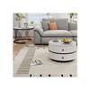 Nesting Coffee Table Set - MUVOE - Polished Marble - 2 Drawers - White - 60x60cm and 50x50cm