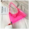 Summer new fashion women's bag small fresh jelly bag solid color transparent women's armpit bag shoulder small bag