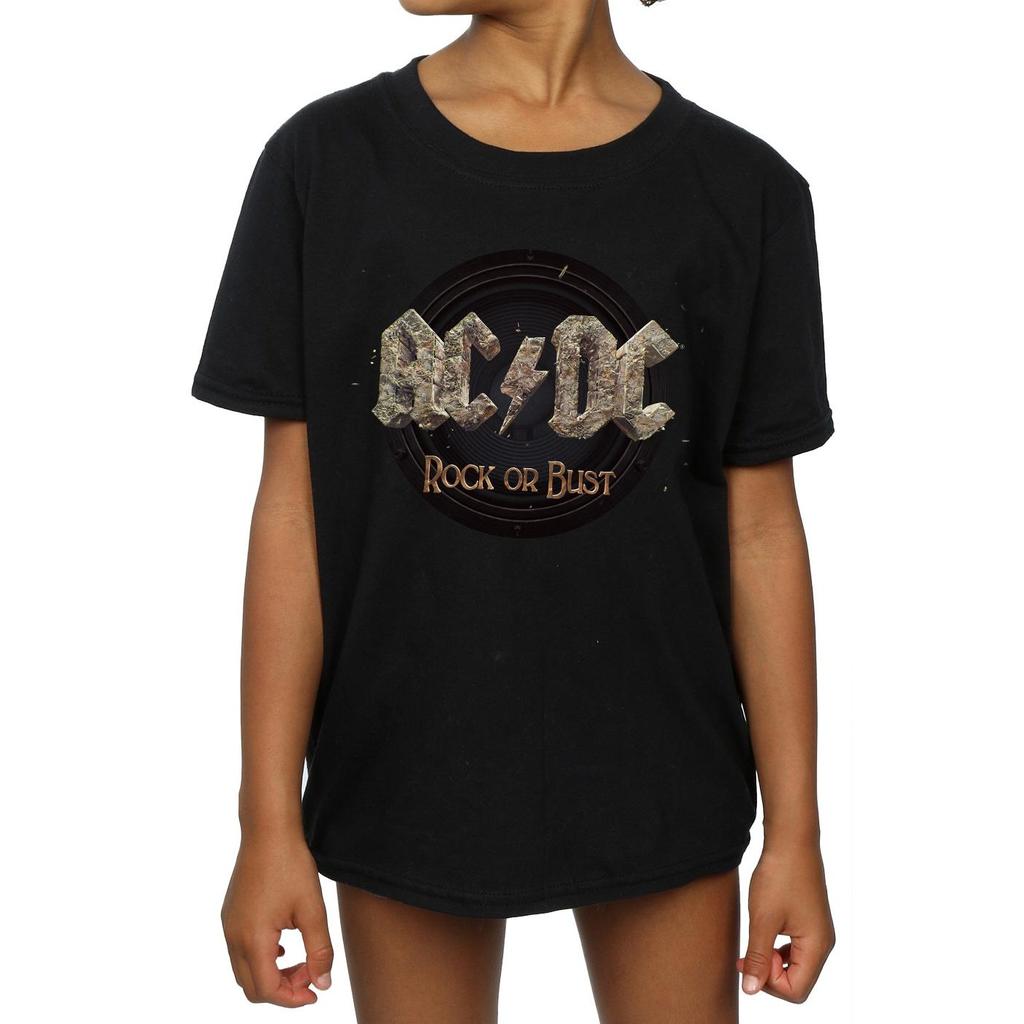 AC/DC Rock-Or-Bust-Baumwoll-T-Shirt für Mädchen