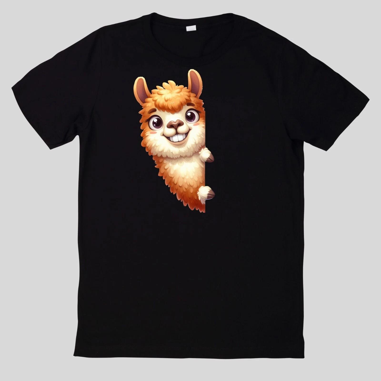 T-Shirt Lustige Tiere, die um die Ecke spähen Lustig Cartoon XS