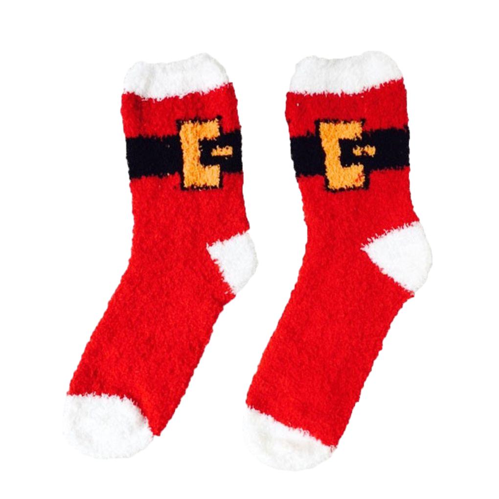 Winter Socks Christmas Stockings Floor Socks Polyester Fiber Socks For Women Girl Gift