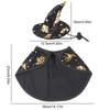 Katzenhexe Kostüm Haustier Halloween Umhang Gold Druck Design Cosplay Umhang Für Katzen Hunde Kleine Tiere Party Festlich Fotografie