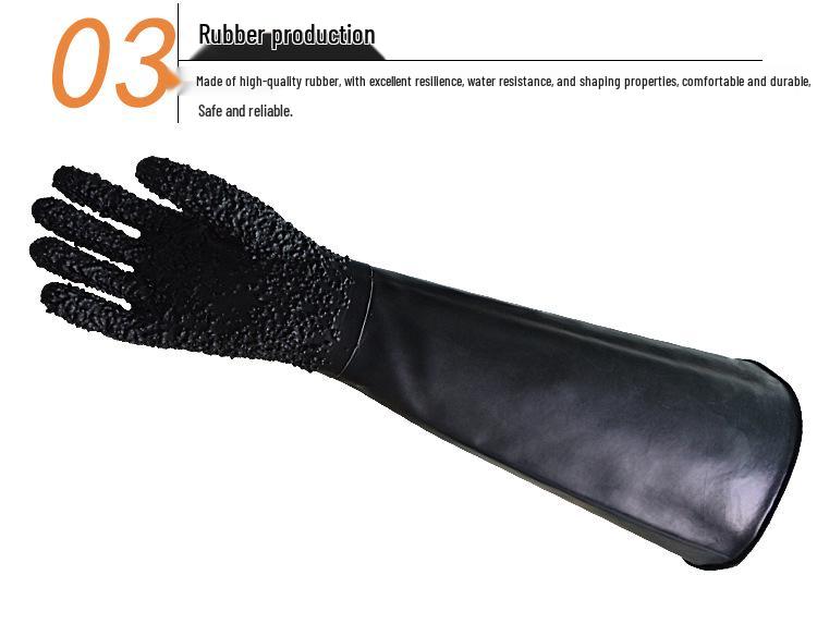 Rutschfeste Verlängerte Gummi-Sandstrahlhandschuhe - Verdickte Schutzausrüstung