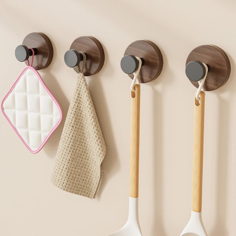 Nicht bohren Saugknapfhaken Holztexturdesign Abnehmbarer Wandhaken Wiederverwendbarer Saughaken Upgrades für Badezimmer Küche