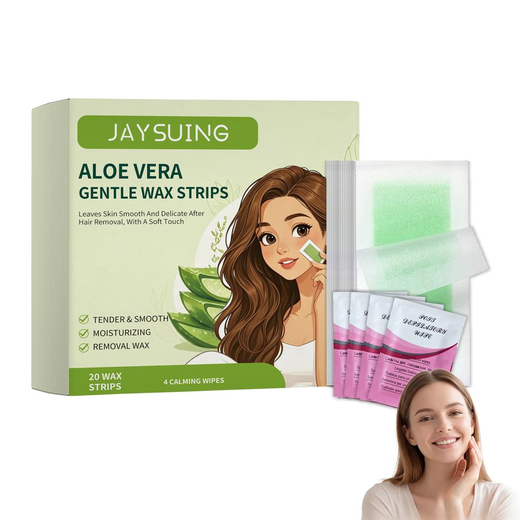 Hair Removal Wax Strips For Sensitive Skin Plant Based Formula With Calming Effect