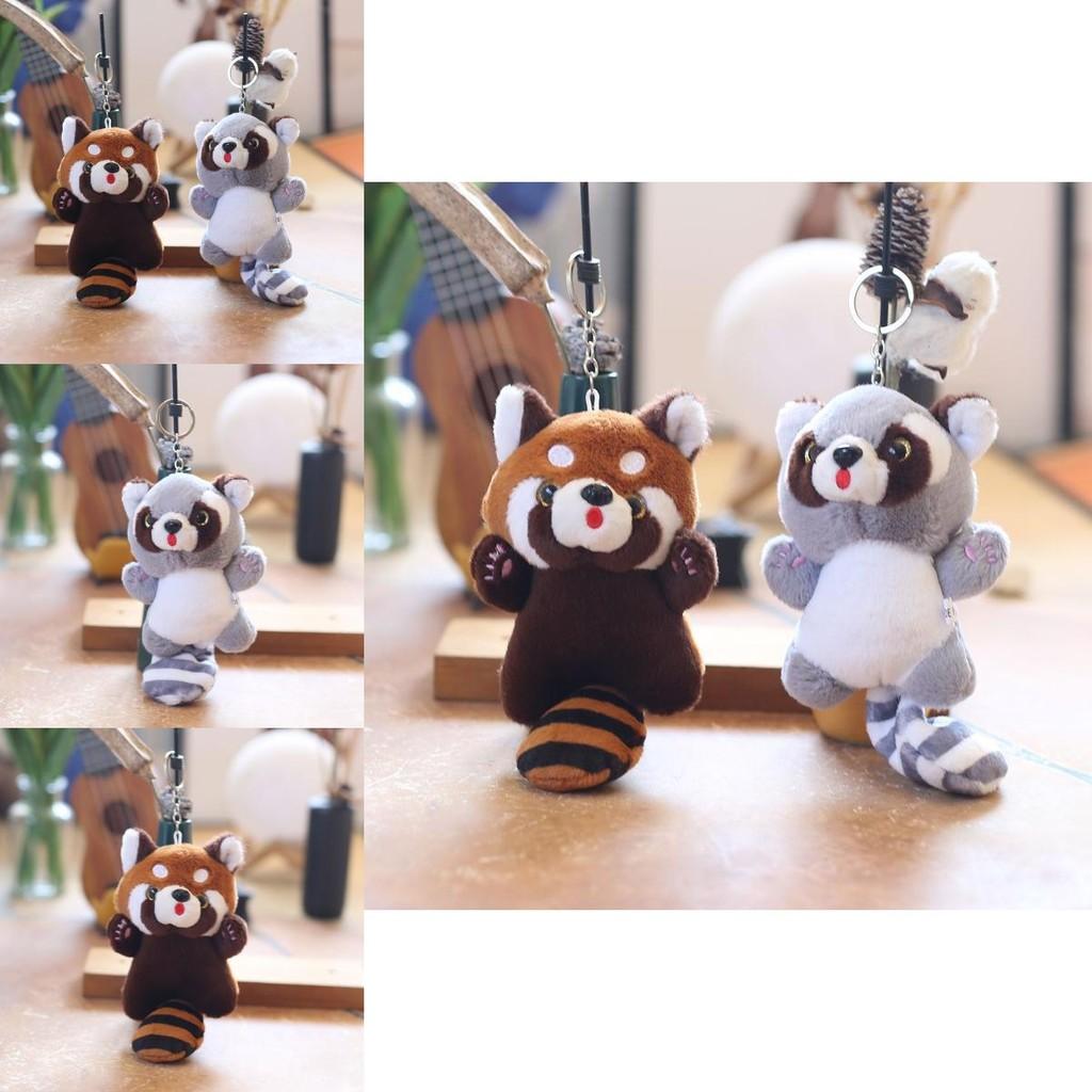 Adorable Cute Plush Raccoon Keychain Pendant Soft Stuffed Toy For Bags And Accessories