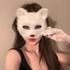 Foxes Tail Plush Face Cover Furry Paws Gloves for Halloween Cosplay Dress Up