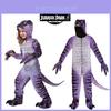 Lustiges und furchterregendes lila Dinosaurierkostüm für Kinder an Halloween oder auf Partys