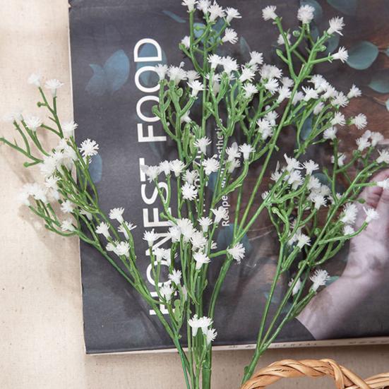 6/10Pcs Artificial Babysbreath Realistic Fake Plastic Flower Home Office Wedding Party Indoor Outdoor Faux Flower Bloom Plants Decoration