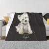 Highland White Terrier Hunde Decke Warme Flanell Tierprint Überwurf Decke Bettwäsche Wohnzimmer Sofa Überwurf King Reise Decken