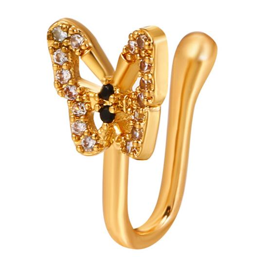 

1 шт., зажим для носа, антидеформированный, безопасный, инкрустированный стразами, не пирсинг, U-образная форма, искусственный