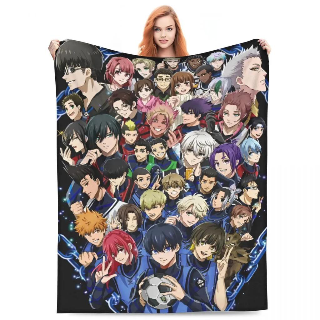 Blue Lock 2 Blankets Manga Anime Plush Novelty Breathable Throw Blanket for Home Restaurant Spring/Autumn