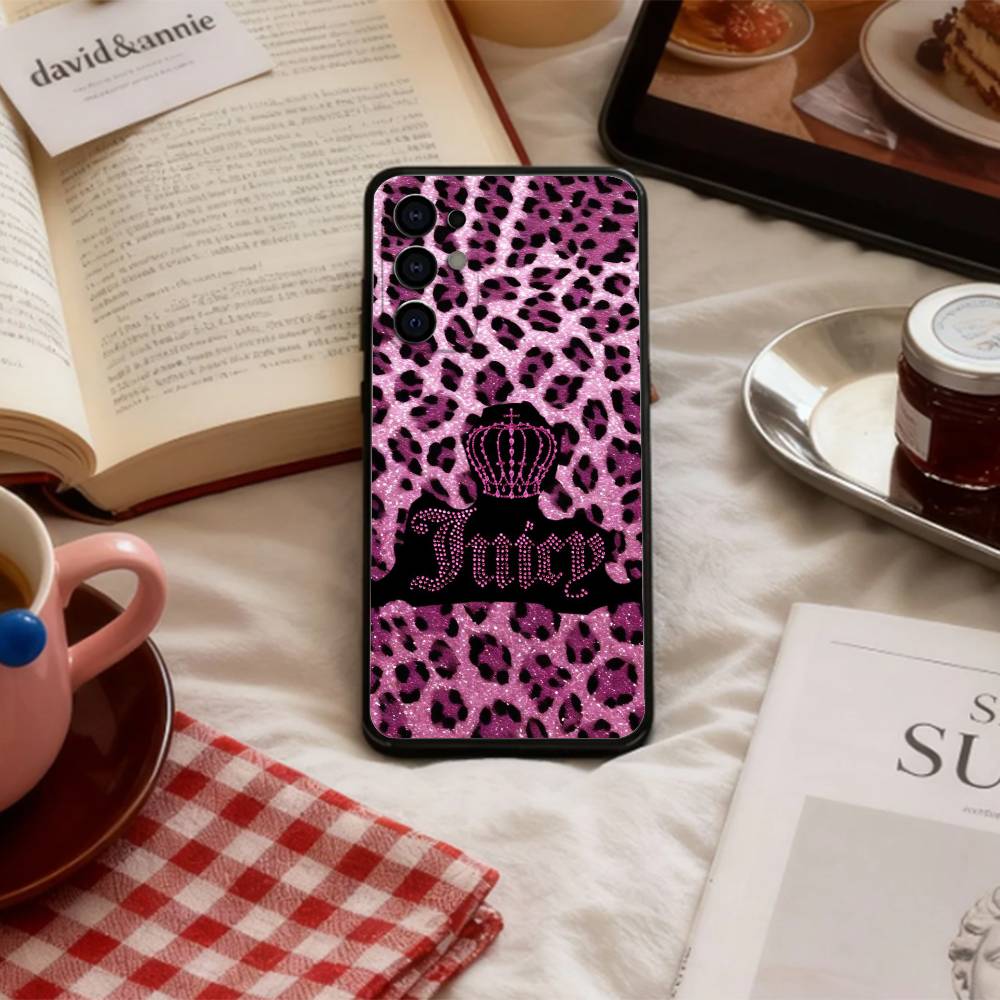 Y-Y2K Vintage J-Juicy C-Couture   Phone Case For Samsung S 25,24,23,22,30,21,10,9,Ultra,Plus,Lite,FE,4,5 G Soft Black Case
