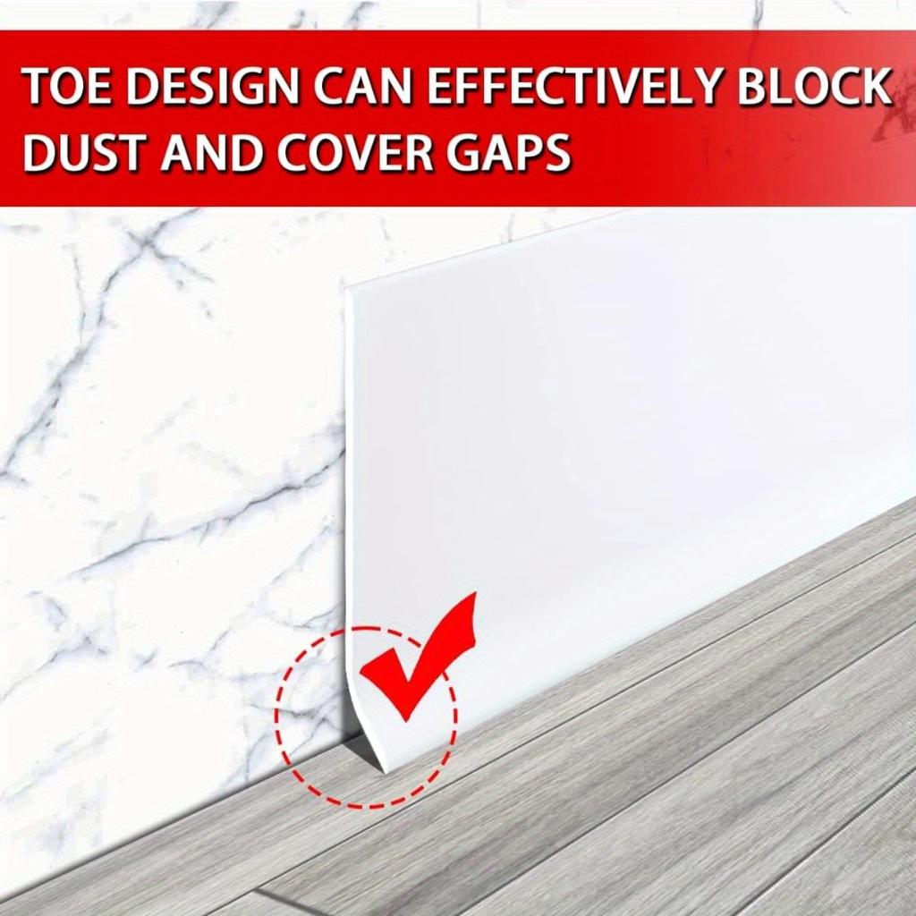 118 Inch Flexible Self-Adhesive Vinyl Wall Border Sticker Base Molding Trim Easy Installation For Home Living Room Wall Decor