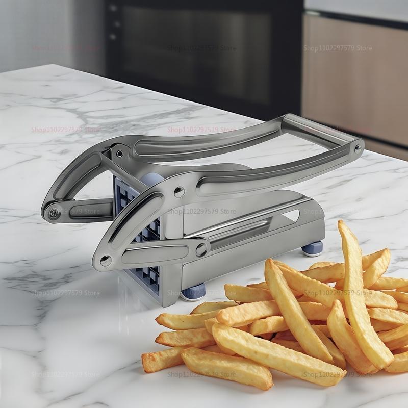 Stainless Steel Potato Slicer Vegetable Cutter Multi Functional Manual Fast Cutting Tool with 2 Blades Manual Fries Machine