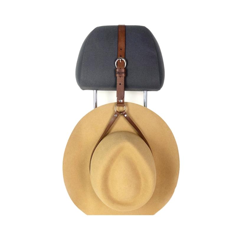 Sombrero de Vaquero Colgante Cinturón Soporte de Almacenamiento Cuero PU Duradero Exhibidor Organizador Estante Para Hombres Mujeres Protección Solar Uso Exterior