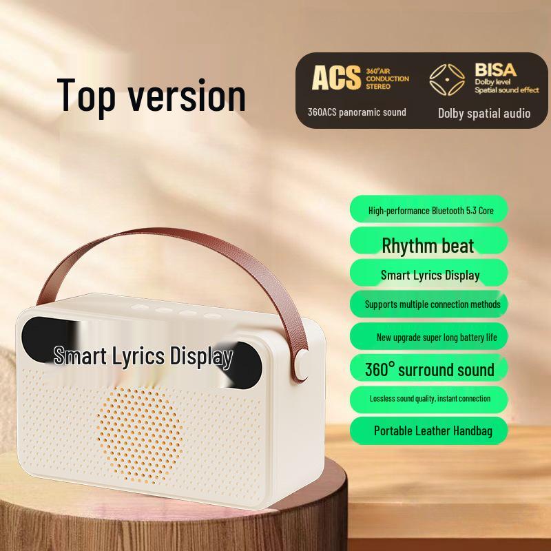 

T96 Smart Bluetooth Speaker: HD Display, Large Volume, Portable, Ultra-Long Battery Life, Subwoofer, Lyrics Display Dolby Sound with Lyrics Display