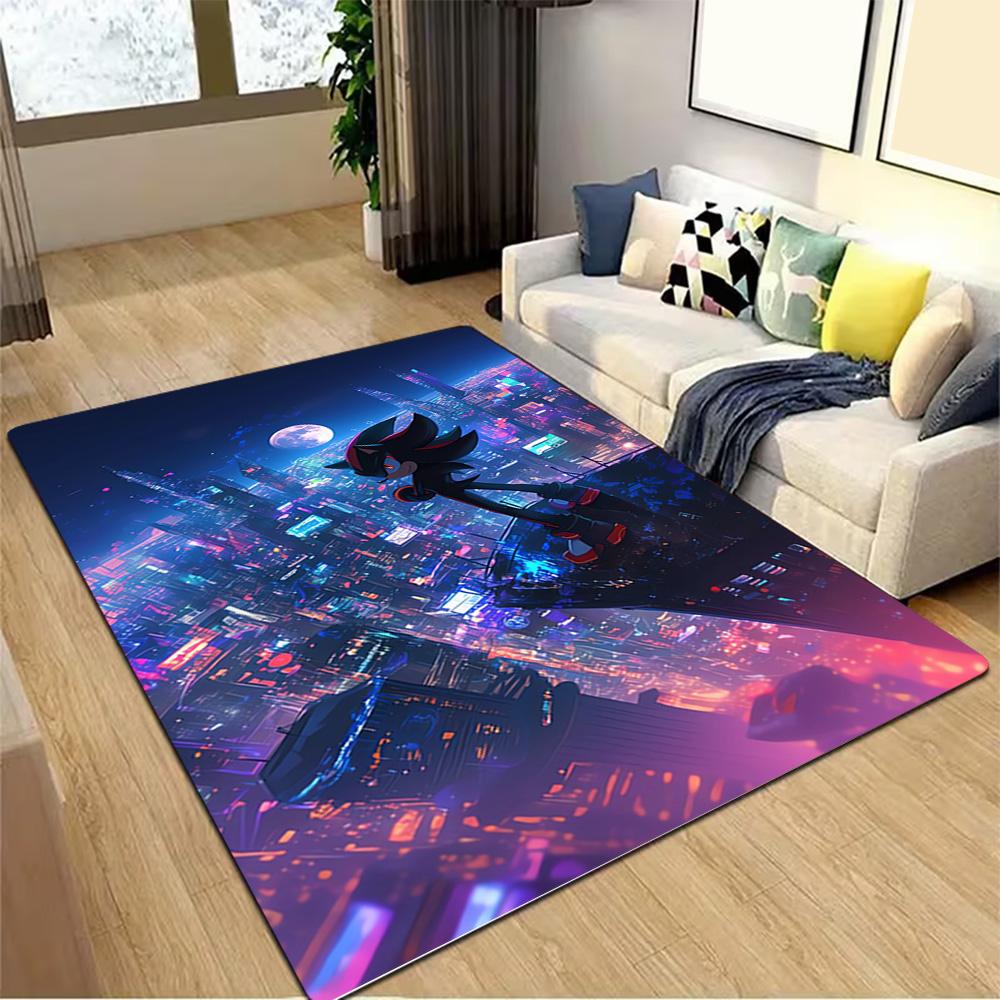 Shadow The Hedgehog Art Print Decoration,Carpet,Living Room,Bedroom, Non-slip,Square rug