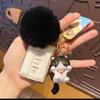 Practical Plush Cats Shape Keychain Soft Bag Hanging Pendant Plush Texture Creative Present for Children Adults Souvenir