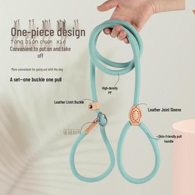 Thickened Shock-Absorbing Dog Leash with Integrated P-Rope and P-Chain for All Dog Sizes