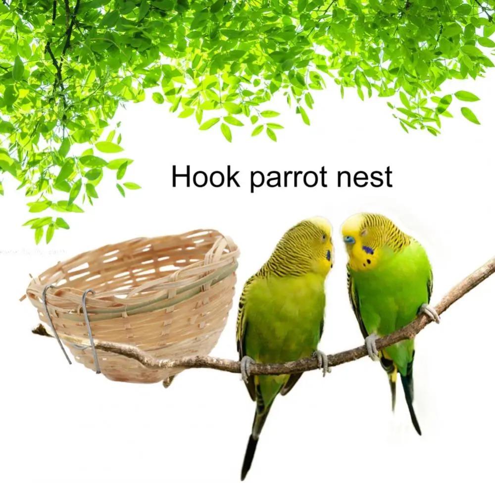 1/2/5Pcs Handmade Bird Rest Cave Cage 4inch Bamboo Breeding House Garden Home Decoration