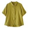 DIMANAF 2026 Plus Size Summer Women Blouse Shirts Casual Lady Tops Tunic Shirt Oversize Loose Tees Cotton Linen Vintage