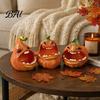 Desktop Storage Box Big Mouth Pumpkin Box, Halloween Figurine Resin Jewelry Tray, Party Ornament Trinket Keys Candy Holder for Home Office Desk Decor
