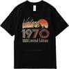Tamanho Grande verão Para homem camiseta Vintage 1970 Edição Limitada Pôr do Sol na Montanha Manga Curta Treino Gola Redonda Top camisetas