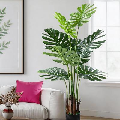 Nordic Style Artificial Monstera Deliciosa - Large, Floor-Standing Green Plant Decoration for Living Room