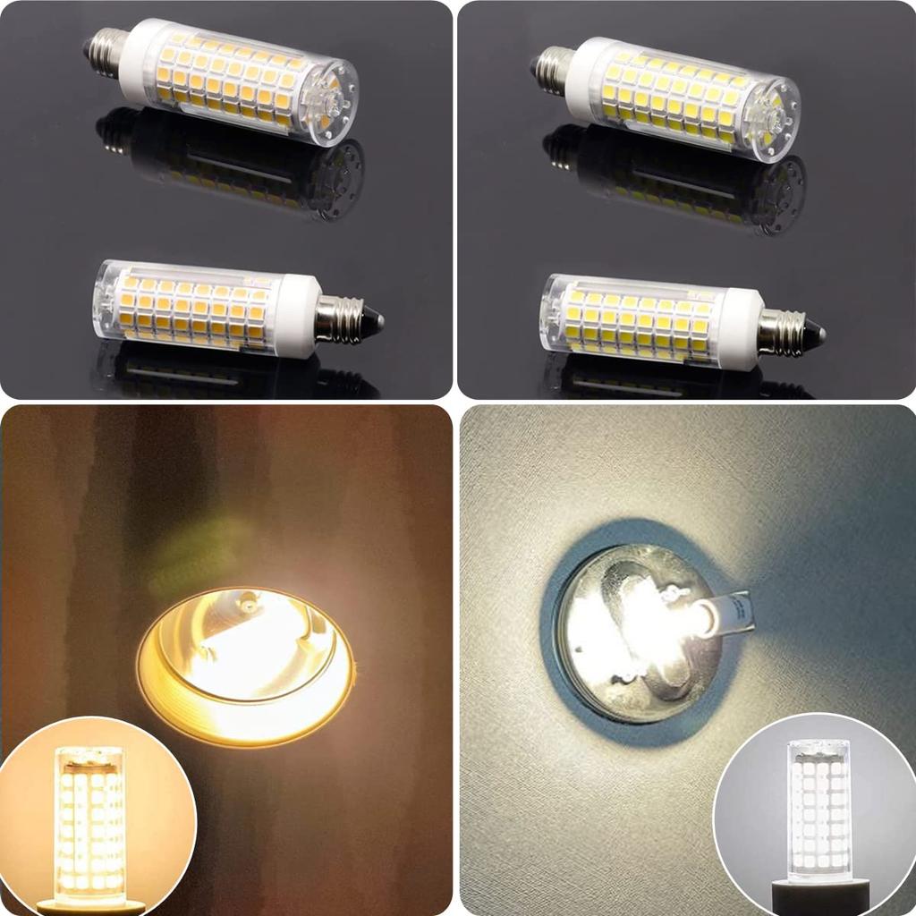 Pack of 5  E11 LED Bulbs, 7W, E11 Base, 100V, 730LM, Dimmable, Equivalent To 70W-75W Halogen Lamps, Energy-Saving, High Brightness, Warm White