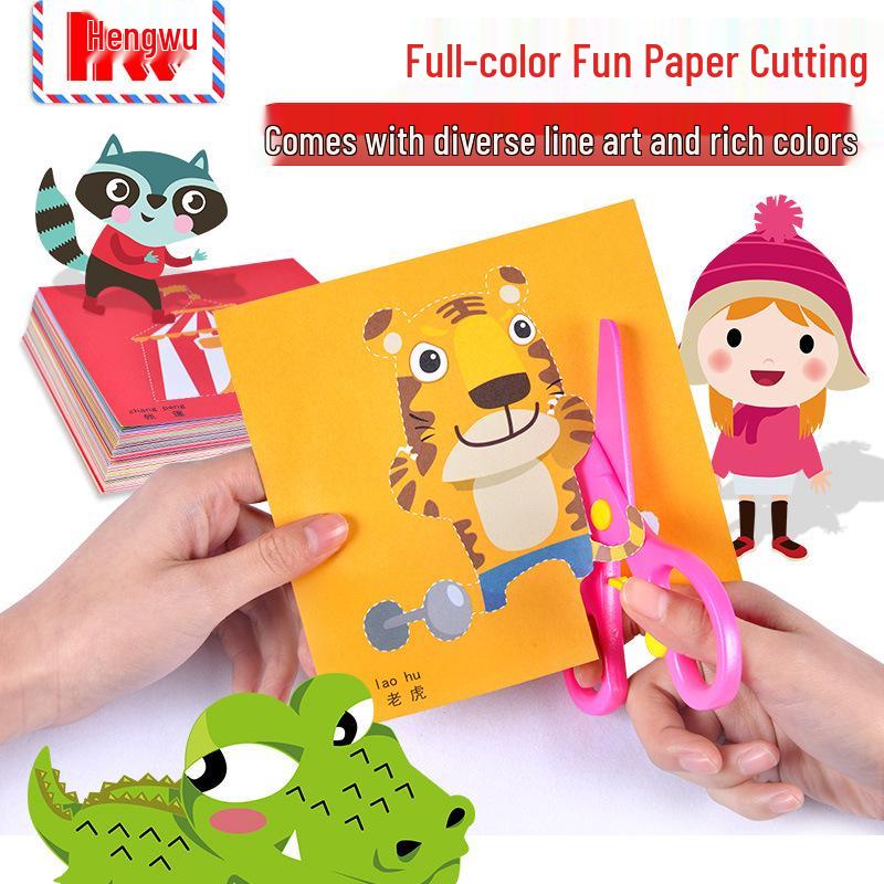 Hengwu Kids' 3D Origami Book Set: DIY Cartoon Paper Craft for Ages 3-6