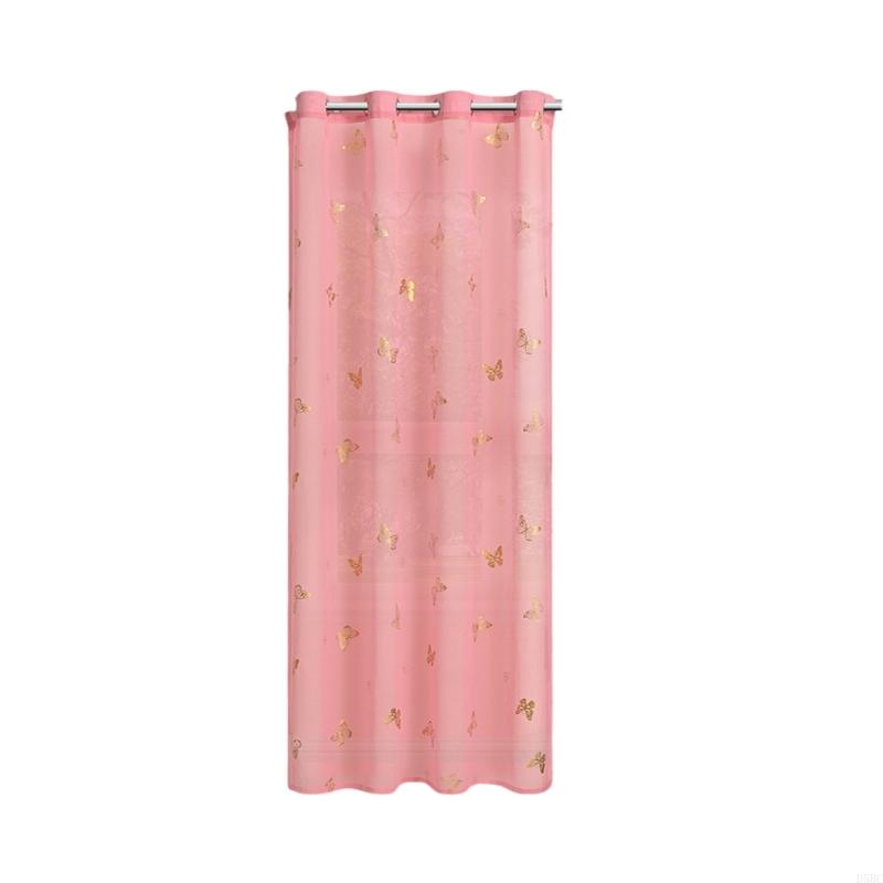 Elegant Butterfly Embroidered Sheer Curtains Window Drape For Living Room Bedroom Modern Sheer Drapes Door Divider
