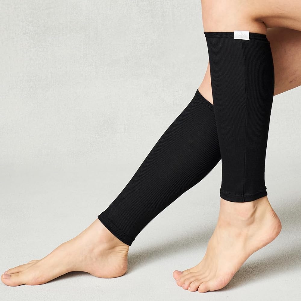 ReFa Vital Tech Moisture Ribbed Leg Warmers Black Size S-L