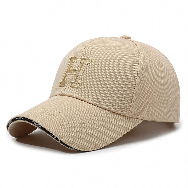 H Letter Embroidery Baseball Cap Outdoors Breathable Sun Protection Peaked Hat