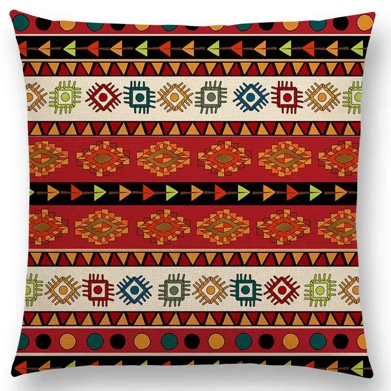 Newest Bohemia Cushion Cover Vintage Pattern Ethnic Striped Navajo Arrow Sofa Throw Pillow Case