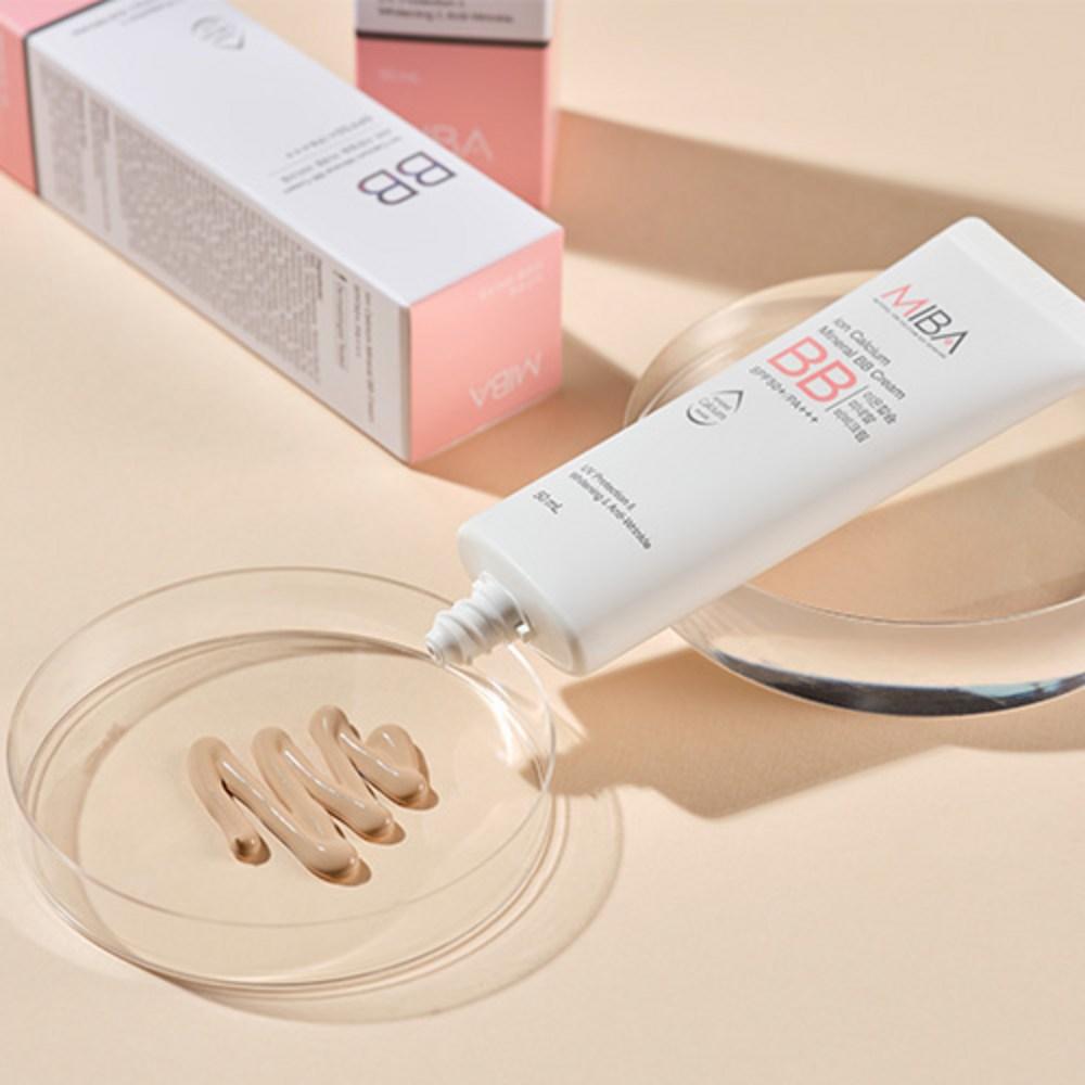 Miba Ionowy Mineralny Krem BB z Wapniem SPF50+ PA+++ 50ml, 3 sztuki