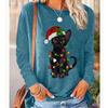 2025 Autumn & Winter Women's New Casual Crew Neck Long Sleeve Top 3D Christmas Pattern