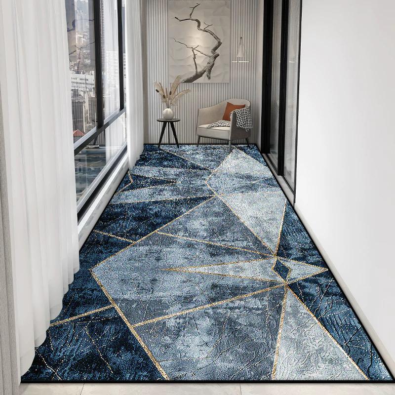 Luxury Geometric Long Corridor Carpet Stairs Passageway Non-slip Runner Rugs Decor Home Living Room Aisle Foot Mat Customizable
