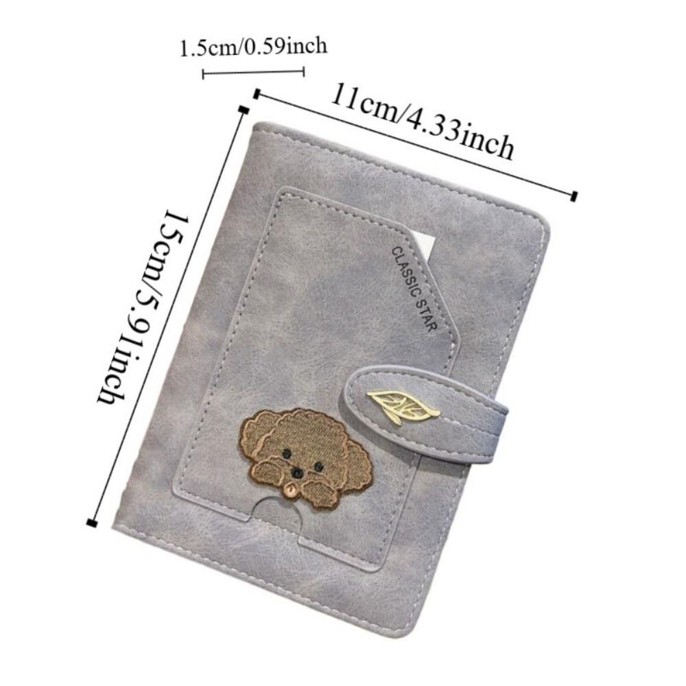 Cartoon Animals Design RFID Passport Cover Waterproof Material Embroidered Dogs PU Leather Passport Holder ID Bank Cards Holder