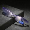 Folding Reading Glasses Men Women Rimless TR90 Anti Blue Light Computer Eyeglasses Presbyopic +1 0 to +4 0 with Case
