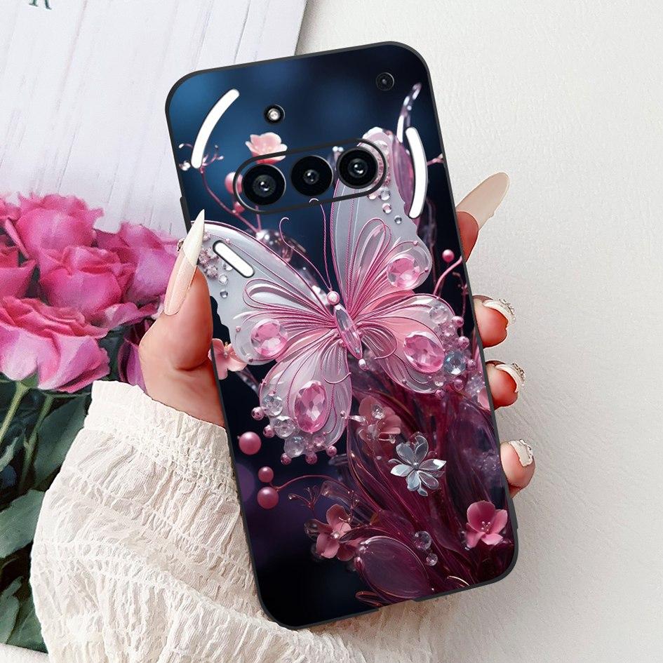 For Nothing Phone 3A 2025 Case A059 Fashion Flower Cats Cartoon Silicone Soft Shockproof Cover For Nothing Phone3A 3A Pro Bumper